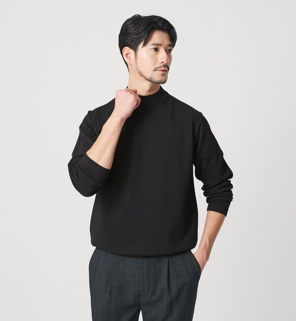 BEAUTY&YOUTH UNITED ARROWS「【WEB限定 WARDROBE SMART】KOUKIN ハイゲージ ニット モックネック【抗菌・防臭】」|ニット・セーター|BLACK