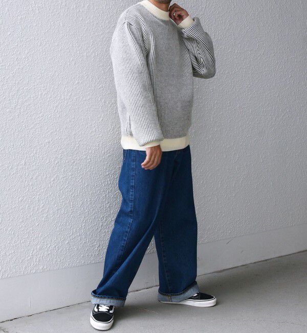 SHIPS any「SHIPS any:〈手洗い可能〉畦編み ストライプ クルーネック ニット◇」|ニット・セーター|