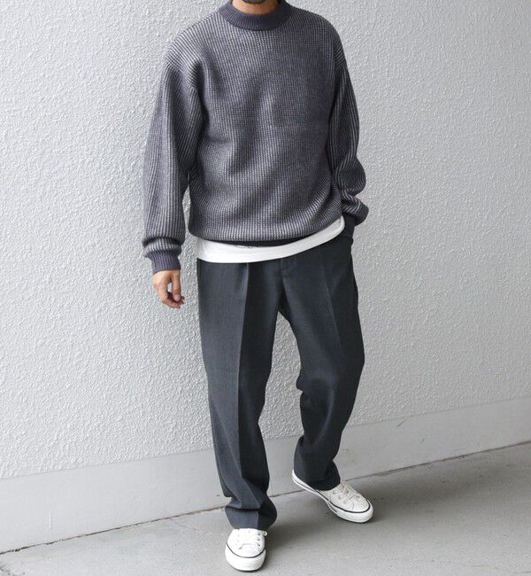 SHIPS any「SHIPS any:〈手洗い可能〉畦編み ストライプ クルーネック ニット◇」|ニット・セーター|