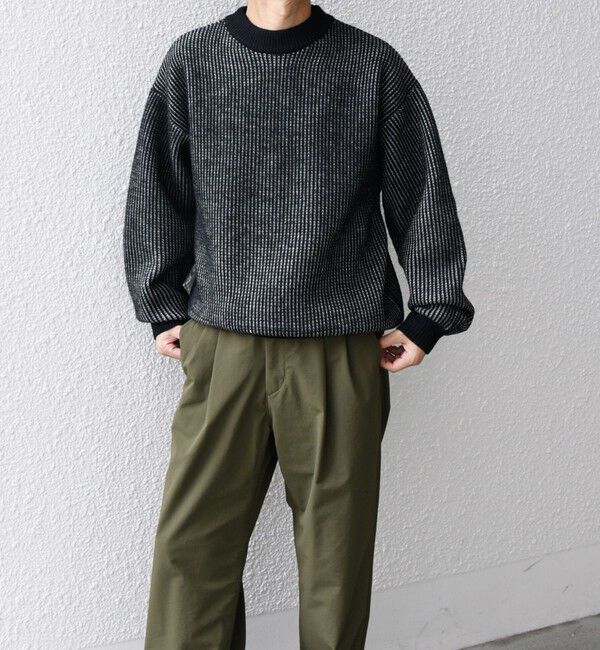 SHIPS any「SHIPS any:〈手洗い可能〉畦編み ストライプ クルーネック ニット◇」|ニット・セーター|