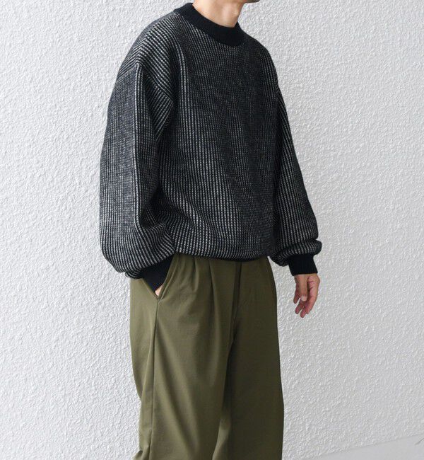 SHIPS any「SHIPS any:〈手洗い可能〉畦編み ストライプ クルーネック ニット◇」|ニット・セーター|