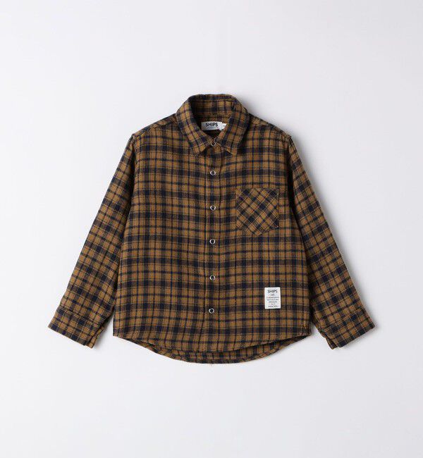 SHIPS Colors 「SHIPS Colors: 110～140cm /〈洗濯機可能〉ネル チェック ロングスリーブ シャツ」|シャツ・ブラウス|