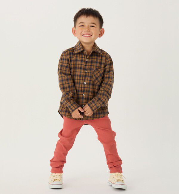 SHIPS Colors 「SHIPS Colors: 110～140cm /〈洗濯機可能〉ネル チェック ロングスリーブ シャツ」|シャツ・ブラウス|