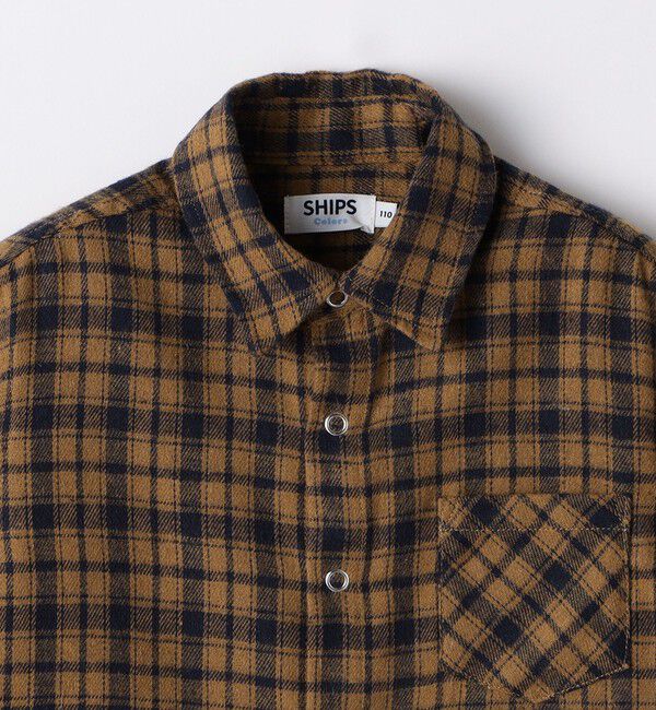 SHIPS Colors 「SHIPS Colors: 110～140cm /〈洗濯機可能〉ネル チェック ロングスリーブ シャツ」|シャツ・ブラウス|