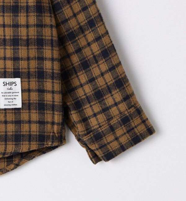 SHIPS Colors 「SHIPS Colors: 110～140cm /〈洗濯機可能〉ネル チェック ロングスリーブ シャツ」|シャツ・ブラウス|