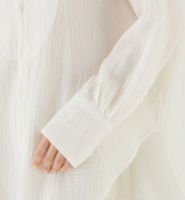 GALERIE VIE「ダブルガーゼ ウィングカラーロングシャツ」|シャツ・ブラウス|