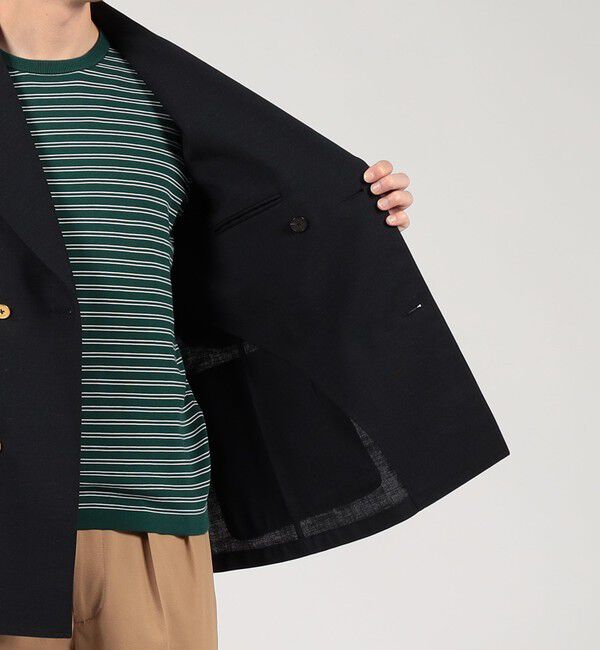 TOMORROWLAND MENS「シェットランドウール ダブルブレステッド 4Bジャケット」|テーラードジャケット|