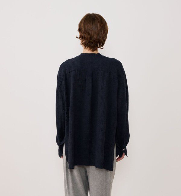 GALERIE VIE「エアリーサッカー スタンドカラーロングシャツ」|シャツ・ブラウス|