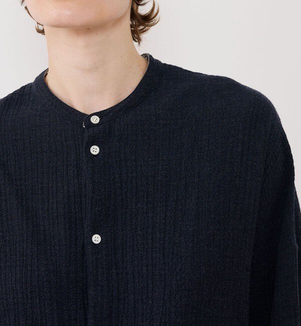 GALERIE VIE「エアリーサッカー スタンドカラーロングシャツ」|シャツ・ブラウス|