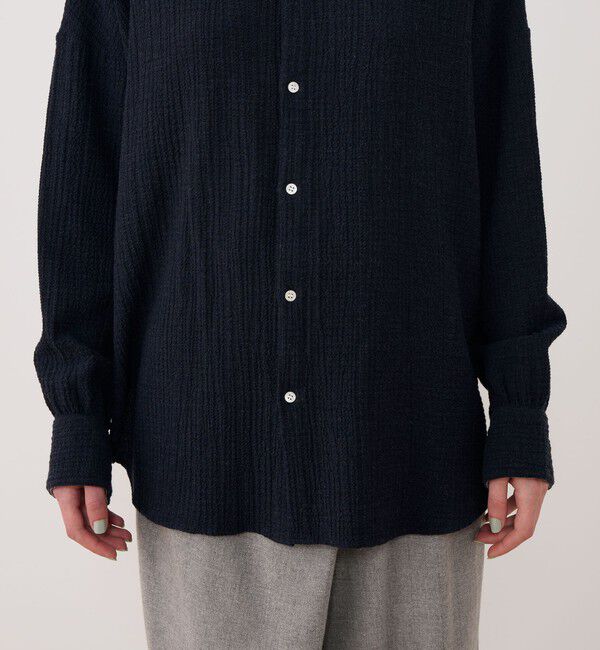 GALERIE VIE「エアリーサッカー スタンドカラーロングシャツ」|シャツ・ブラウス|