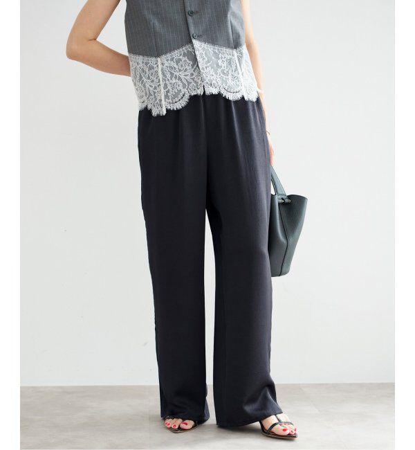 IENA「《WEB限定/追加》サテンリラックスパンツ」|その他|ブラック