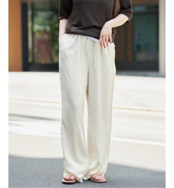 IENA「《WEB限定/追加》サテンリラックスパンツ」|その他|