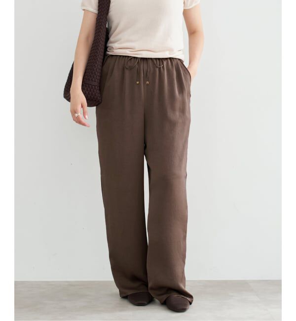 IENA「《WEB限定/追加》サテンリラックスパンツ」|その他|