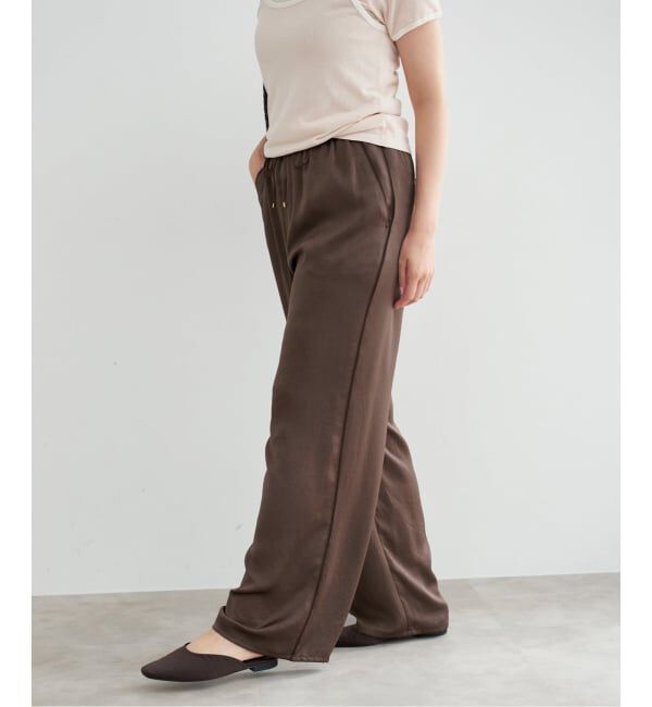 IENA「《WEB限定/追加》サテンリラックスパンツ」|その他|