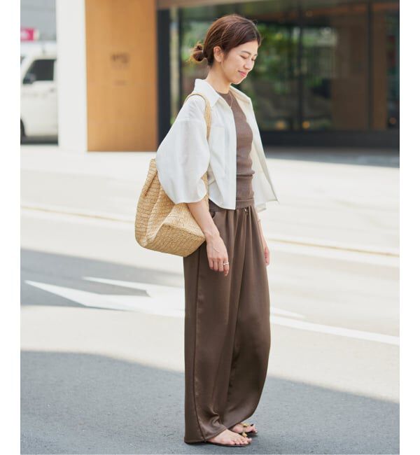 IENA「《WEB限定/追加》サテンリラックスパンツ」|その他|