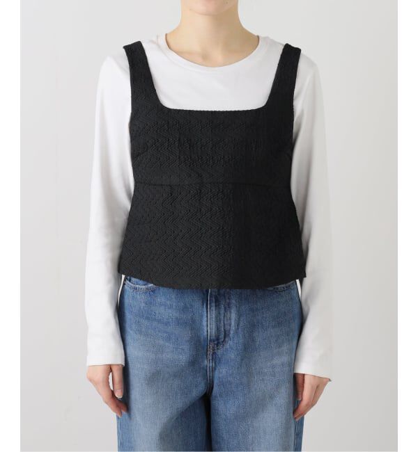 JOURNAL STANDARD「ヘリンボーンジャガードスクエアネックブラウス」|シャツ・ブラウス|