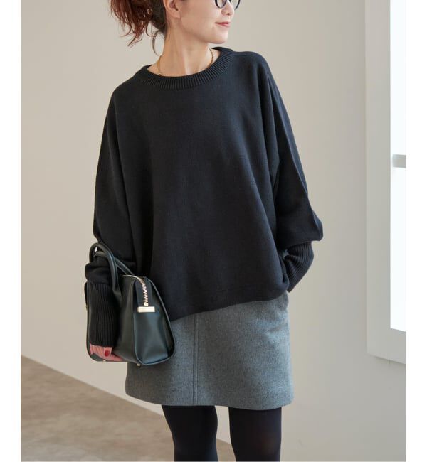 Spick and Span「《WEB限定 / 追加2》バルキーヤーンドルマンロングリブニット」|ニット・セーター|