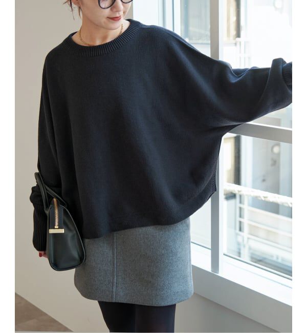 Spick and Span「《WEB限定 / 追加2》バルキーヤーンドルマンロングリブニット」|ニット・セーター|