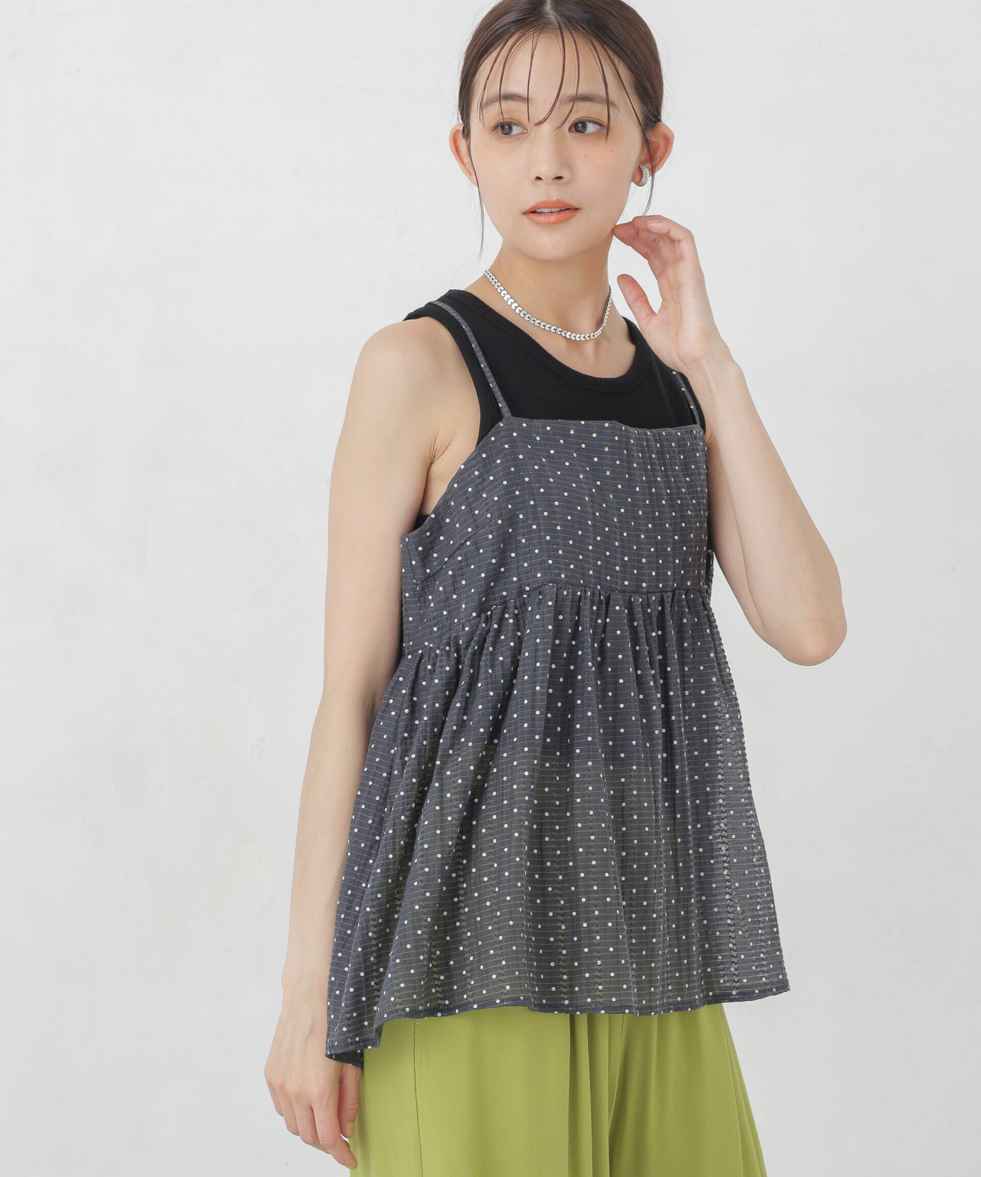 nano･universe「シアードビーバックホールキャミチュニック」|シャツ・ブラウス|ネイビー