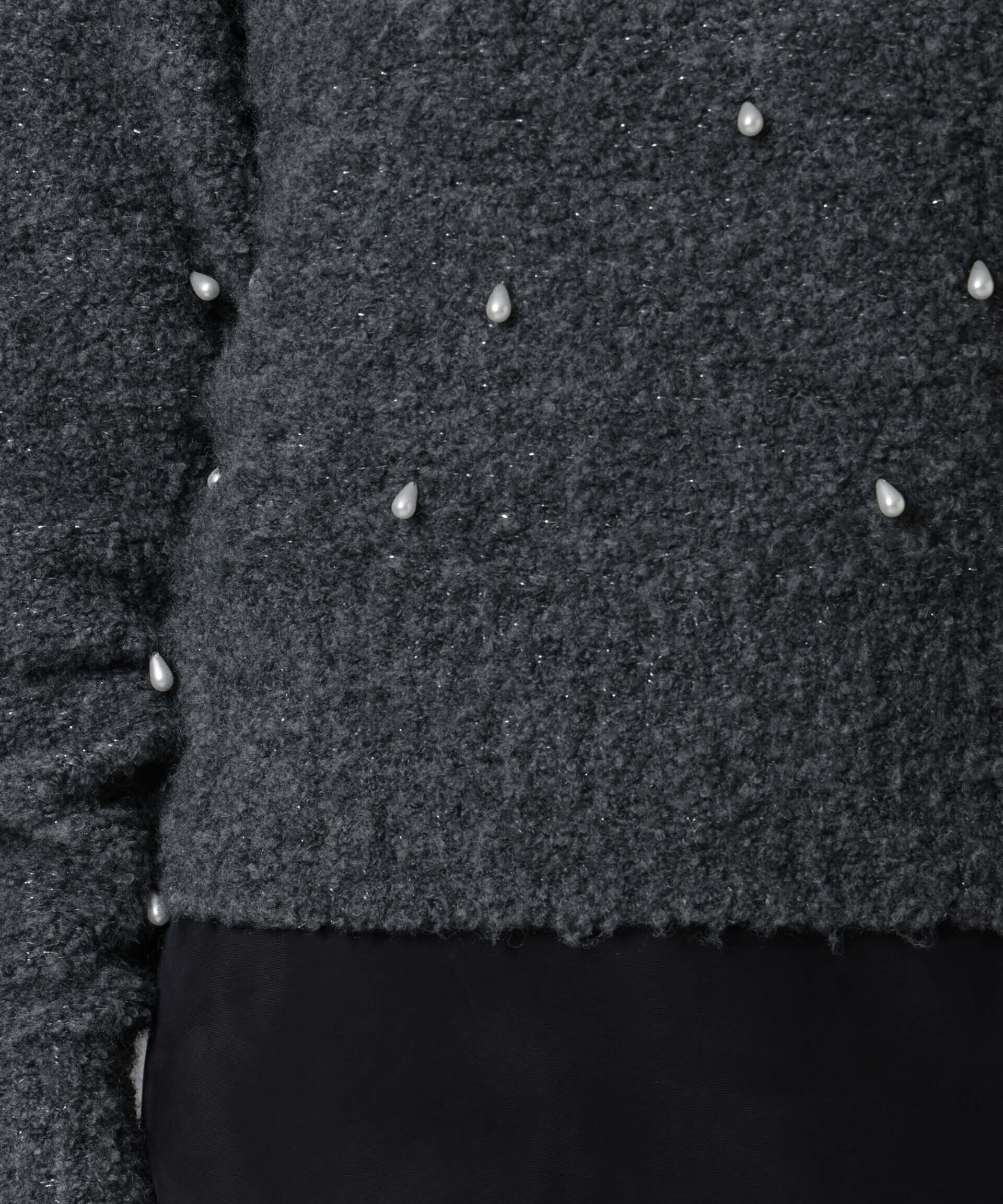 nano･universe「ラメブークレ雫パールニット」|ニット・セーター|