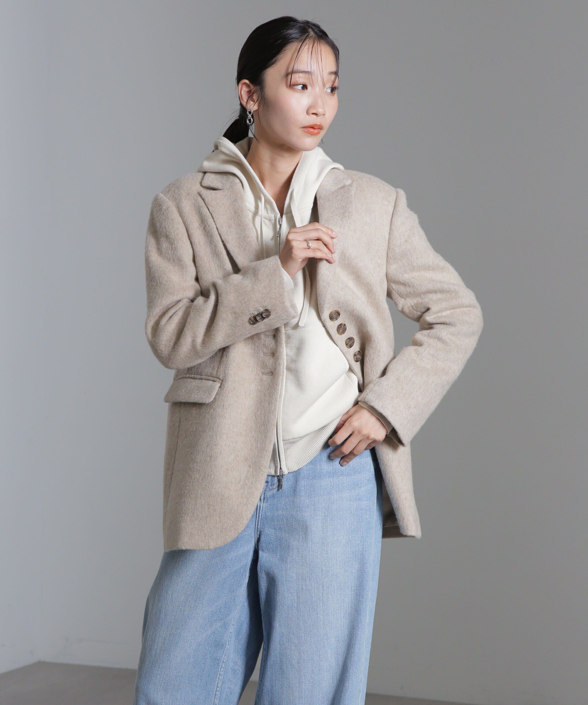 nano･universe「シャギージャケット」|テーラードジャケット|