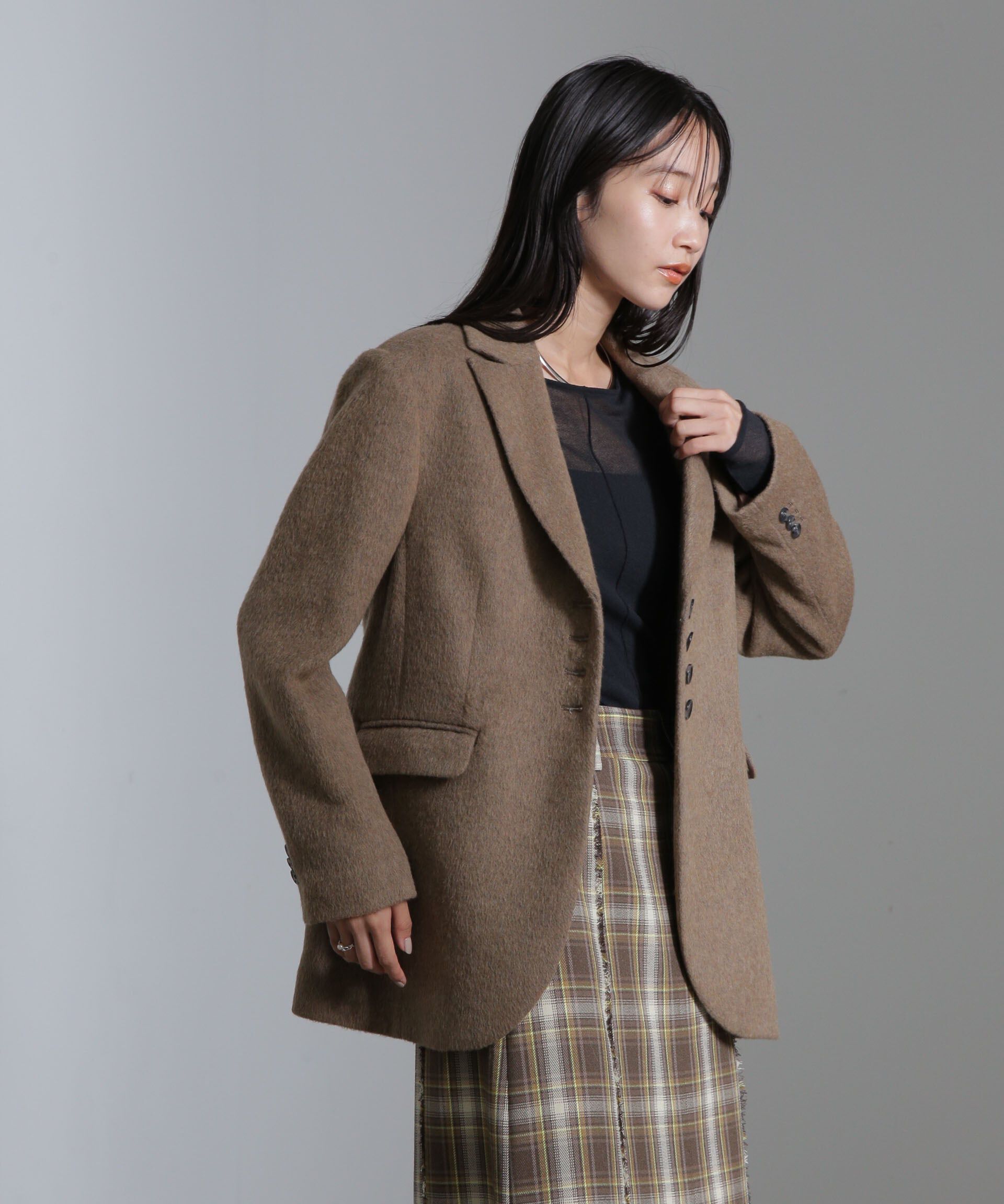 nano･universe「シャギージャケット」|テーラードジャケット|