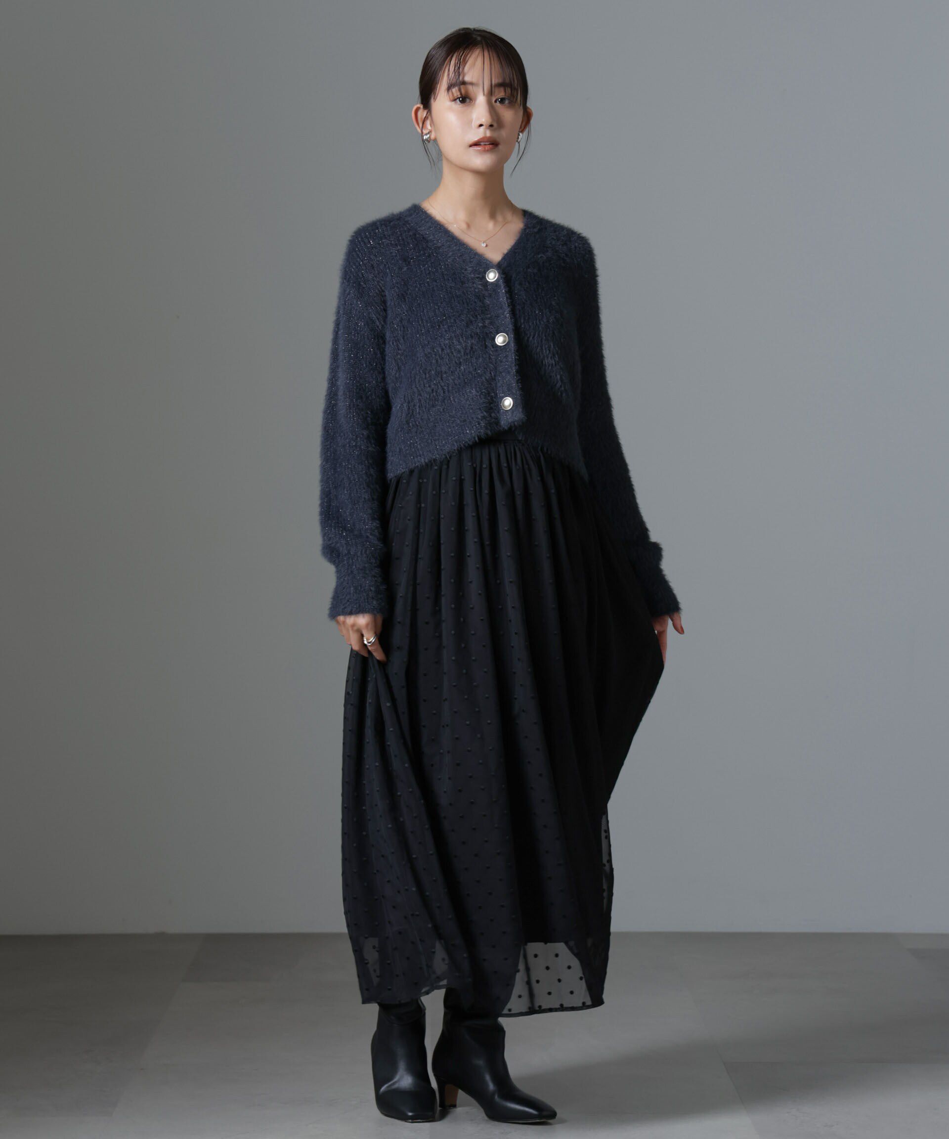 nano･universe「ドット刺繍チュールギャザースカート」|スカート|