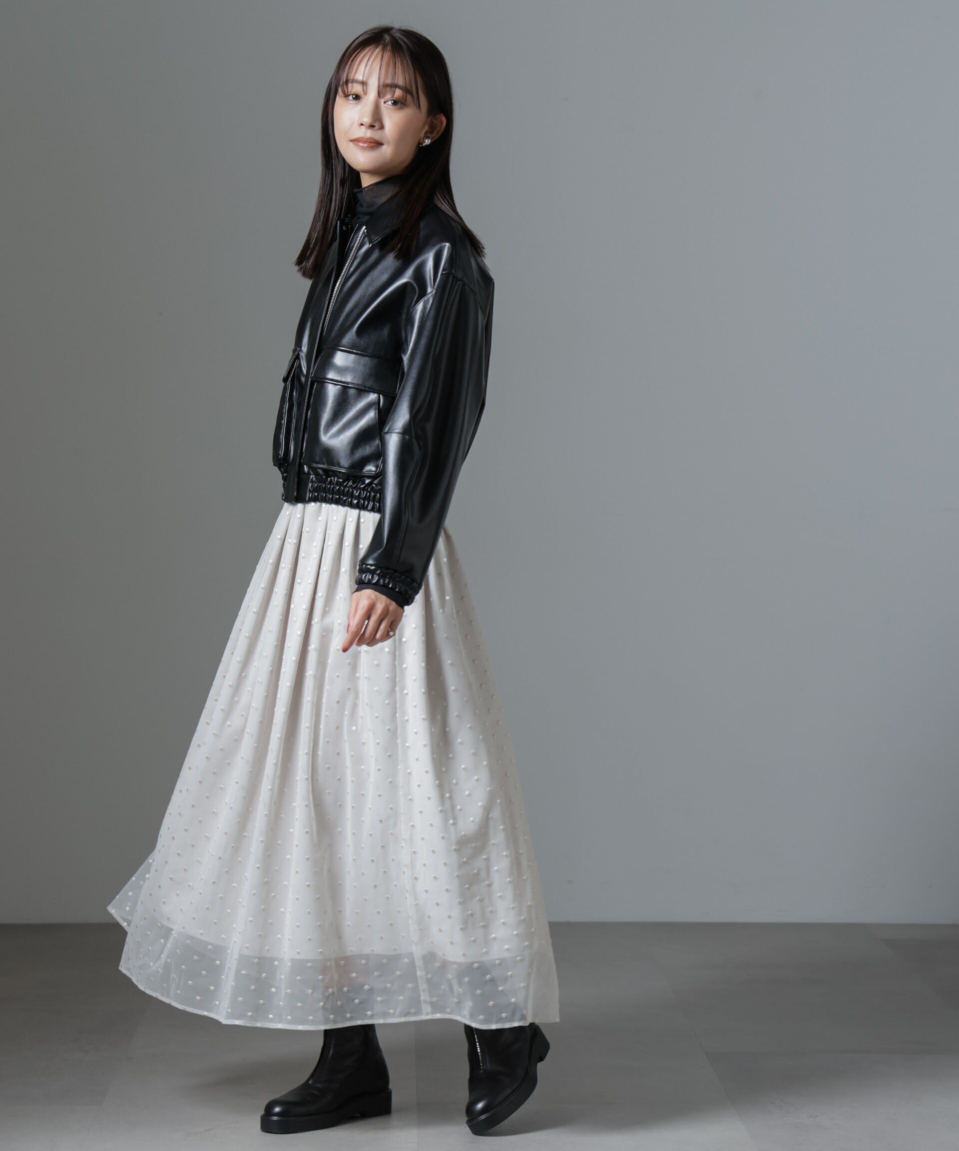 nano･universe「ドット刺繍チュールギャザースカート」|スカート|