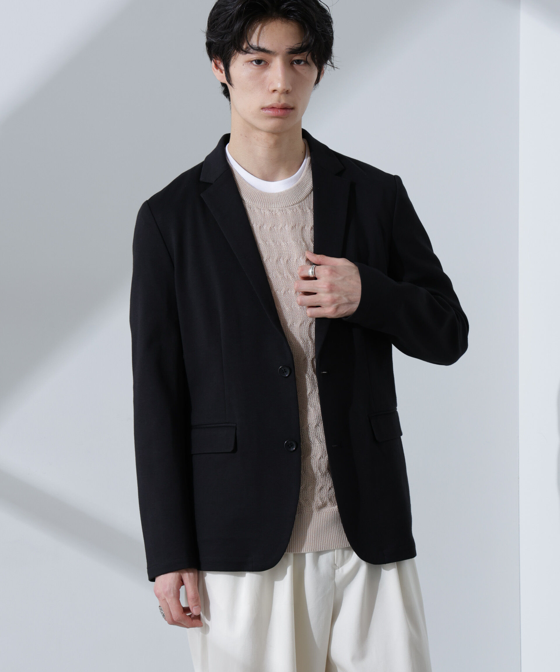 nano･universe「ストレッチカノコジャケット(セットアップ可)」|テーラードジャケット|