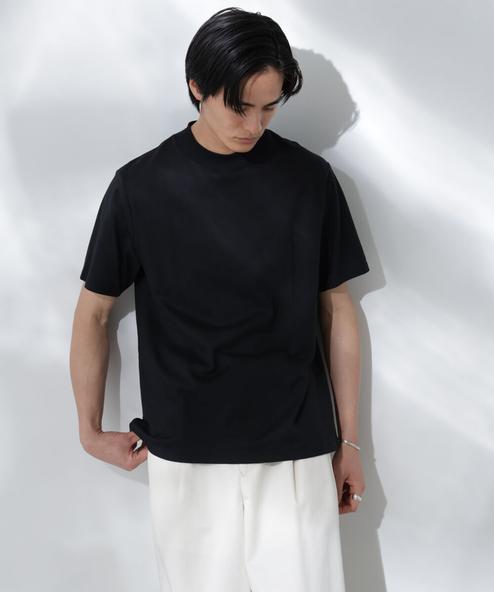 nano･universe「Anti Soaked(R)  汗染み防止 モックネックレギュラーシルエットTシャツ」|Tシャツ・カットソー|