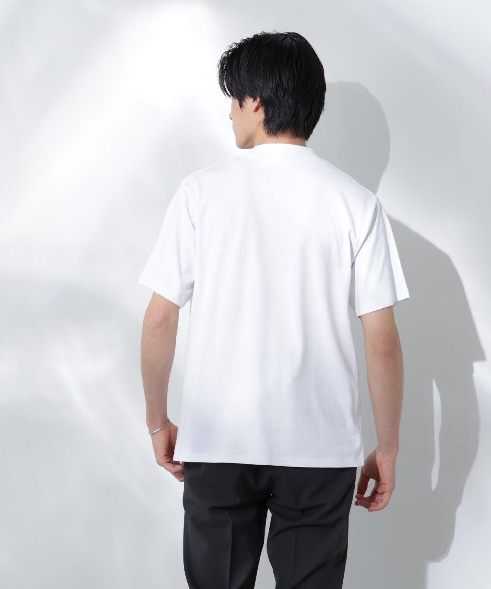 nano･universe「Anti Soaked(R)  汗染み防止 モックネックレギュラーシルエットTシャツ」|Tシャツ・カットソー|