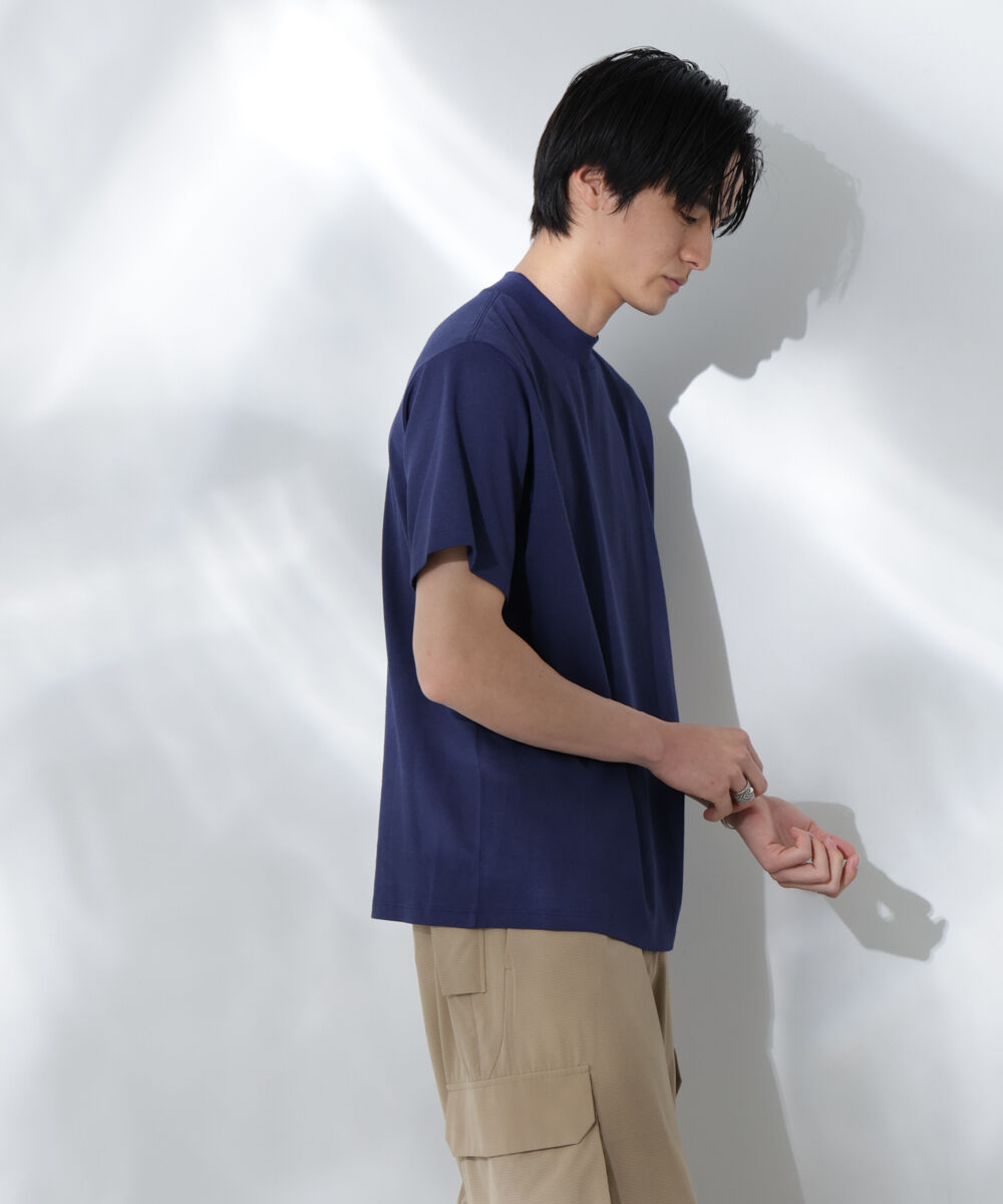 nano･universe「Anti Soaked(R)  汗染み防止 モックネックレギュラーシルエットTシャツ」|Tシャツ・カットソー|