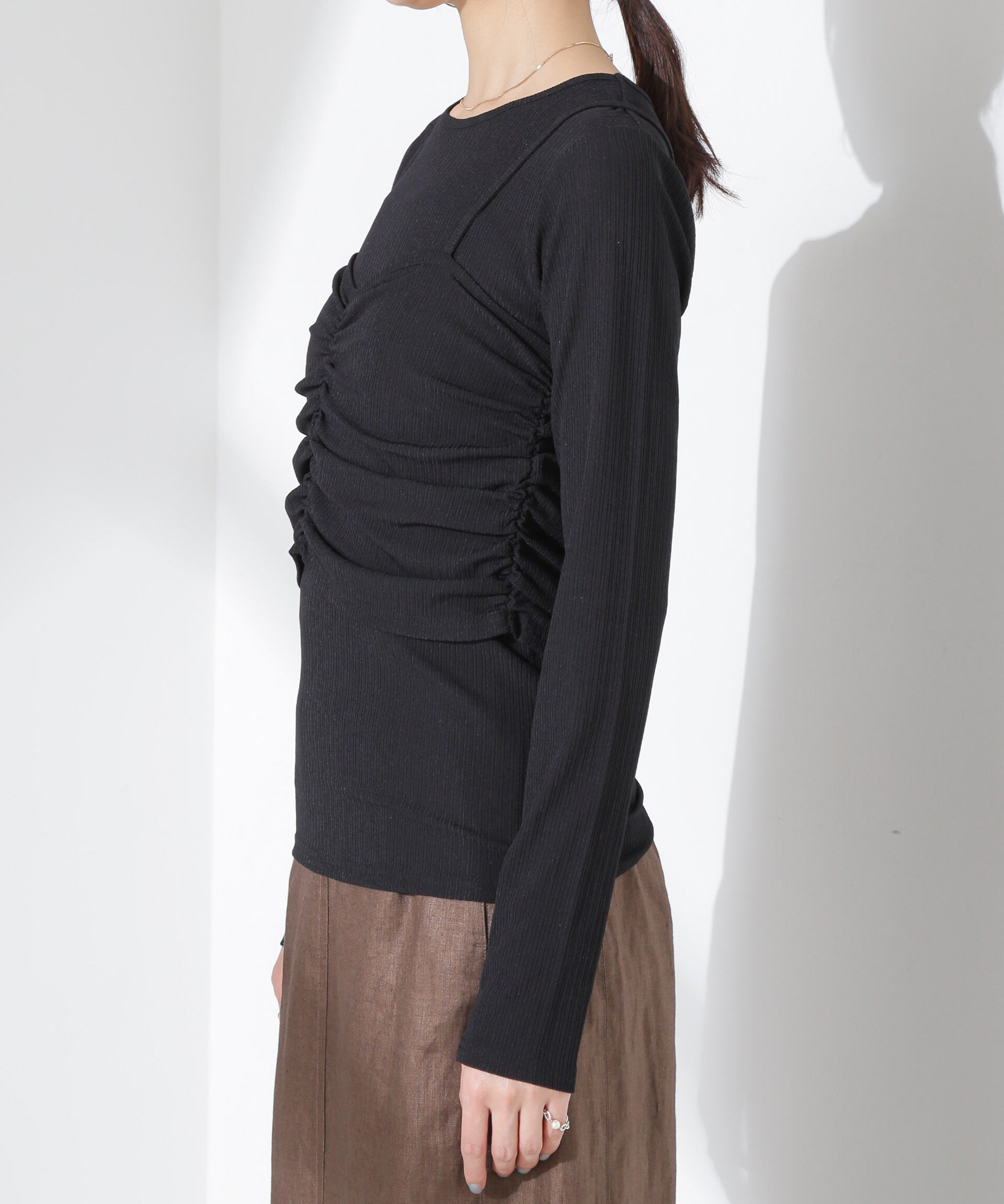 nano･universe「シャーリングビスチェセットカットトップス」|Tシャツ・カットソー|