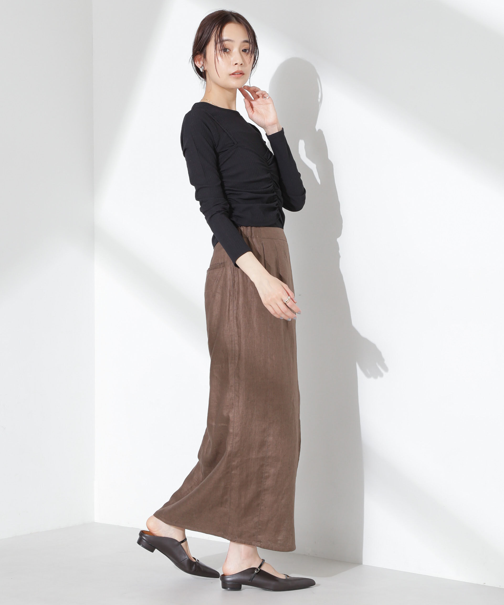 nano･universe「シャーリングビスチェセットカットトップス」|Tシャツ・カットソー|