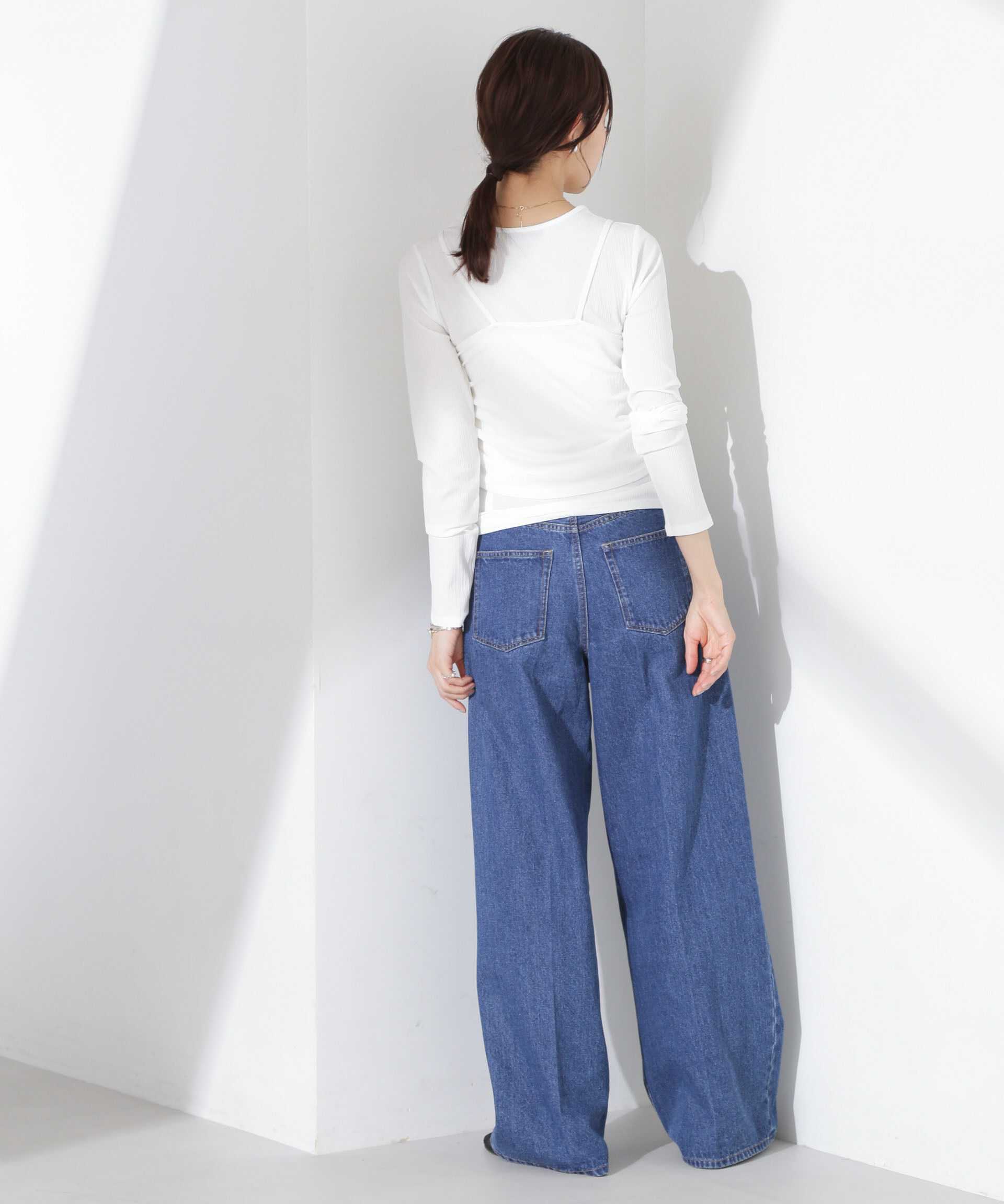 nano･universe「シャーリングビスチェセットカットトップス」|Tシャツ・カットソー|