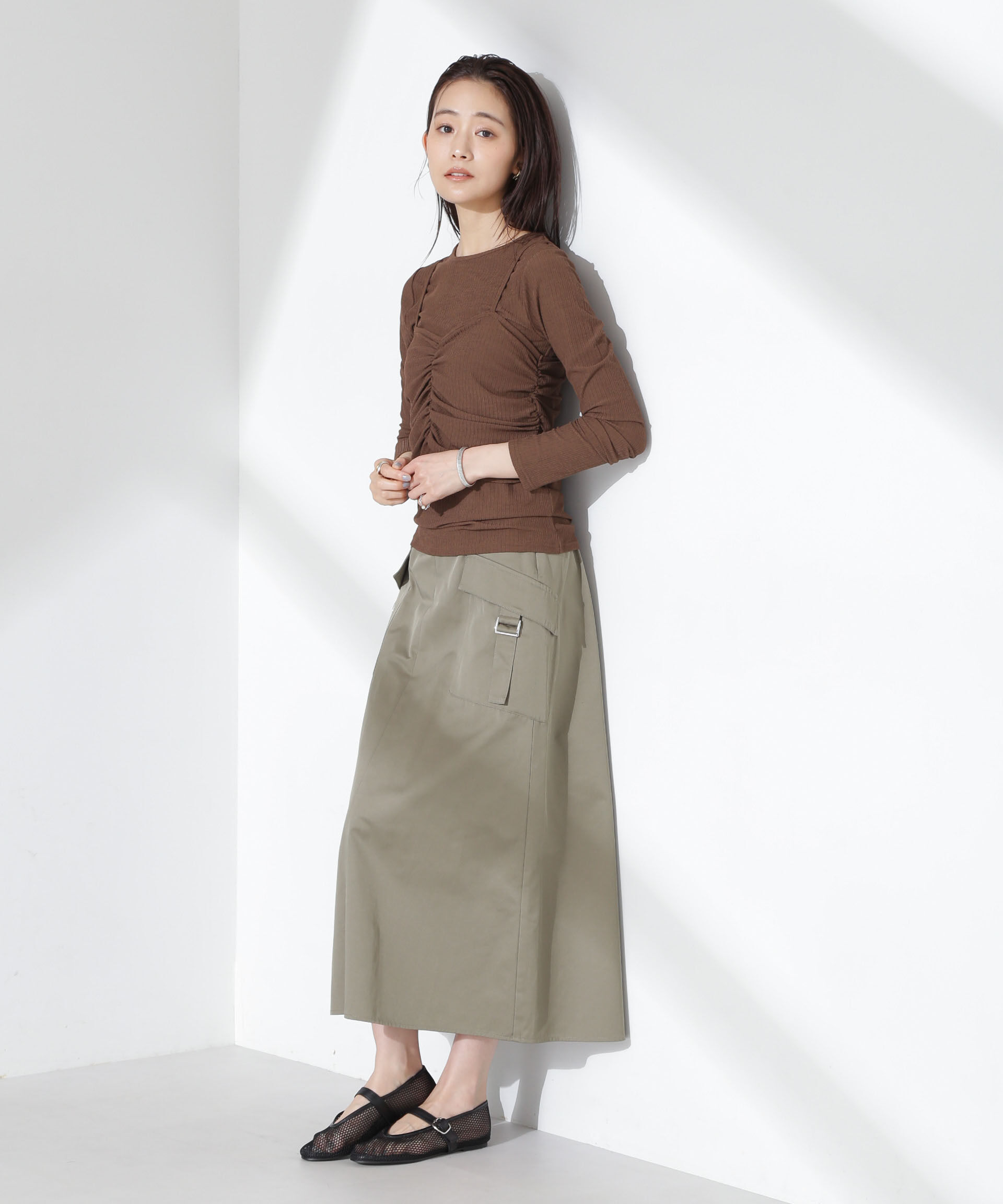 nano･universe「シャーリングビスチェセットカットトップス」|Tシャツ・カットソー|