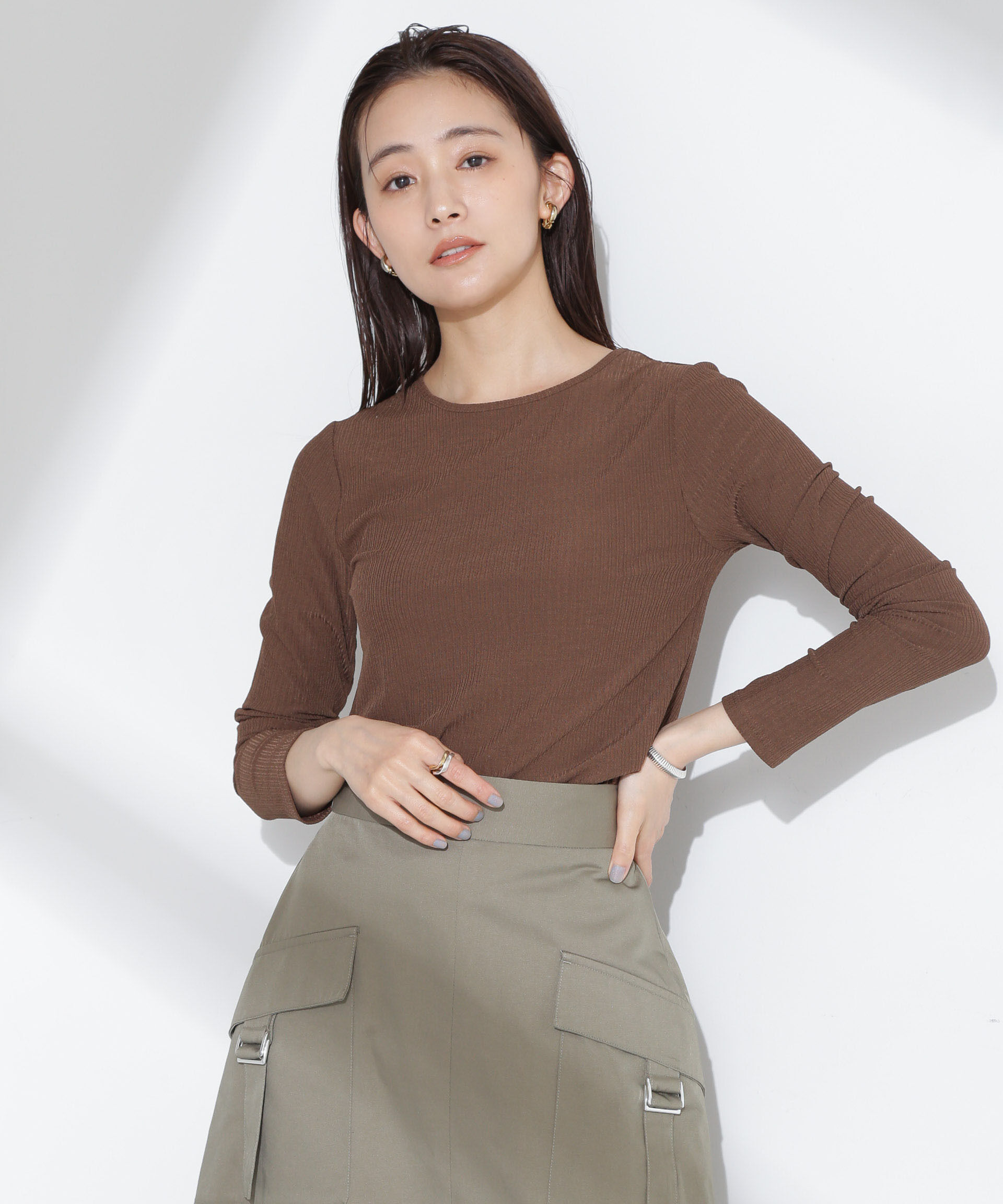 nano･universe「シャーリングビスチェセットカットトップス」|Tシャツ・カットソー|