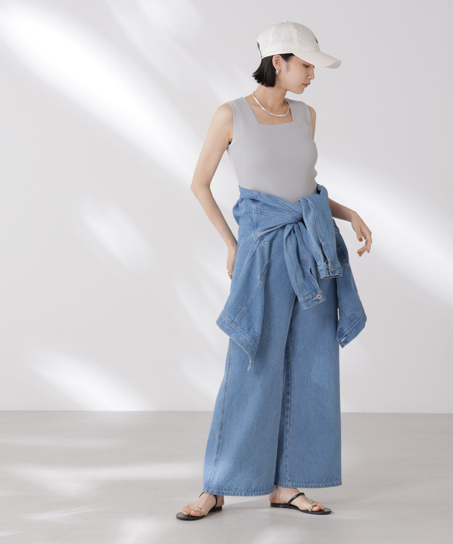 nano･universe「前後2wayスクエア＆クルーネックリブニットタンクトップ」|ニット・セーター|