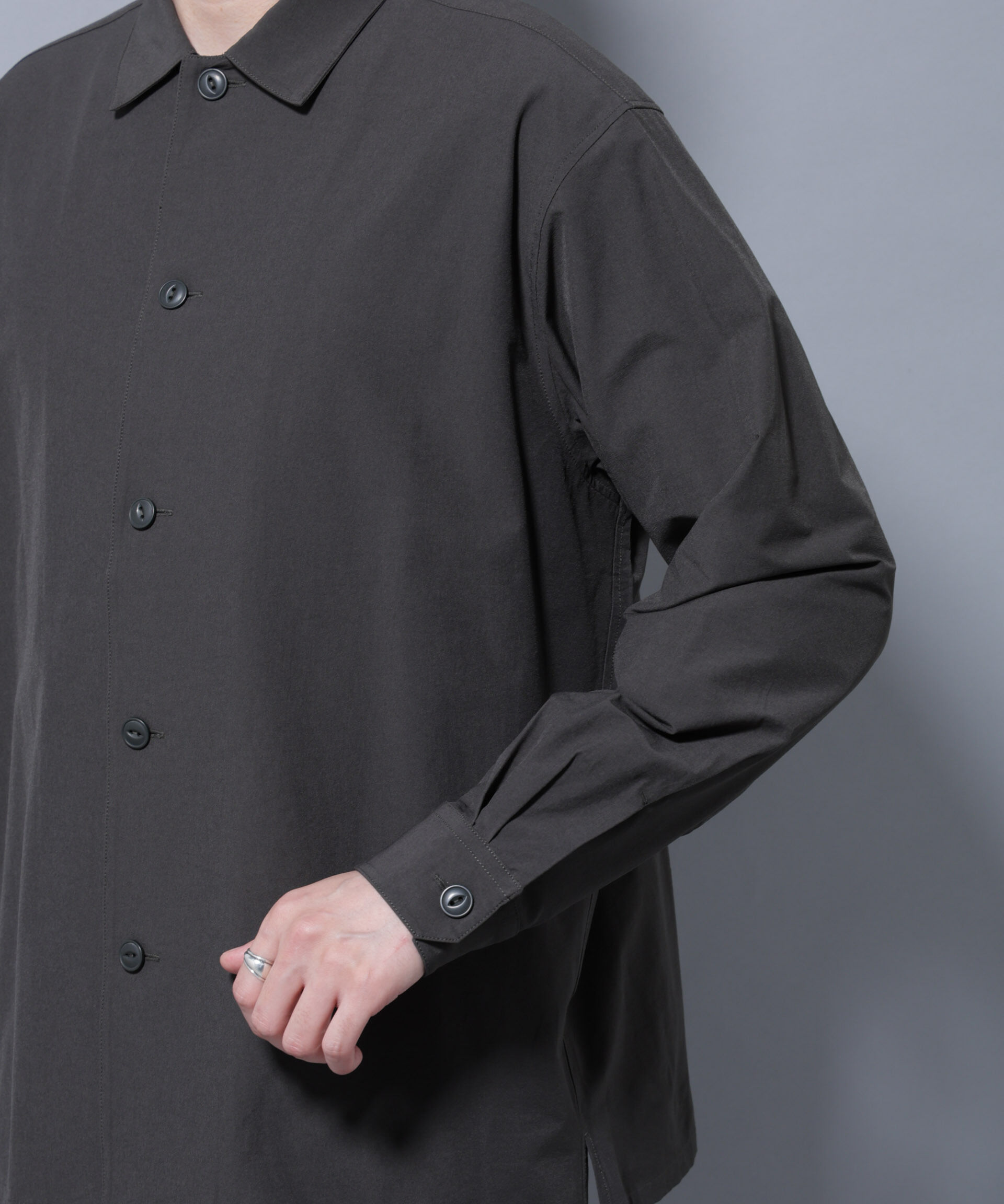 nano･universe「ストレッチワイドシャツブルゾン(セットアップ可)」|シャツ・ブラウス|