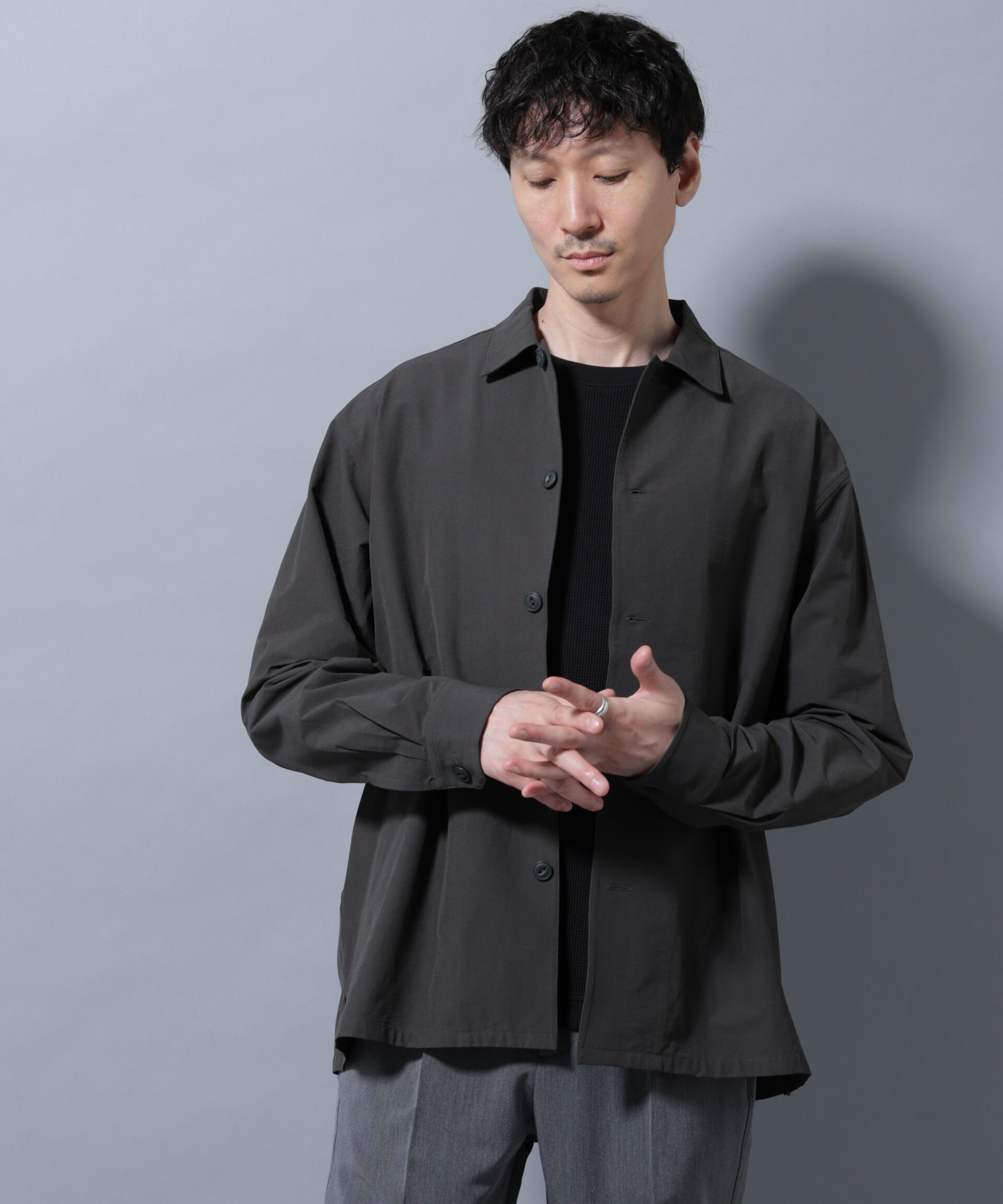 nano･universe「ストレッチワイドシャツブルゾン(セットアップ可)」|シャツ・ブラウス|
