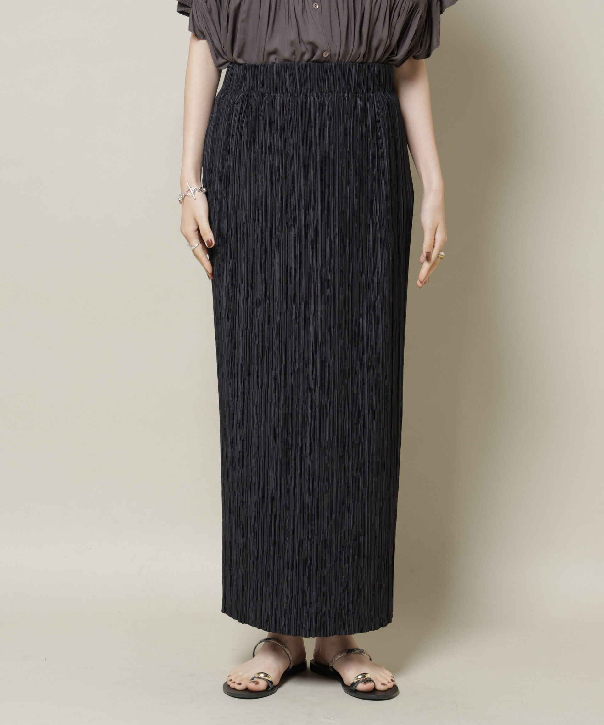 nano･universe「ランダムプリーツカットナロースカート(セットアップ可)」|スカート|