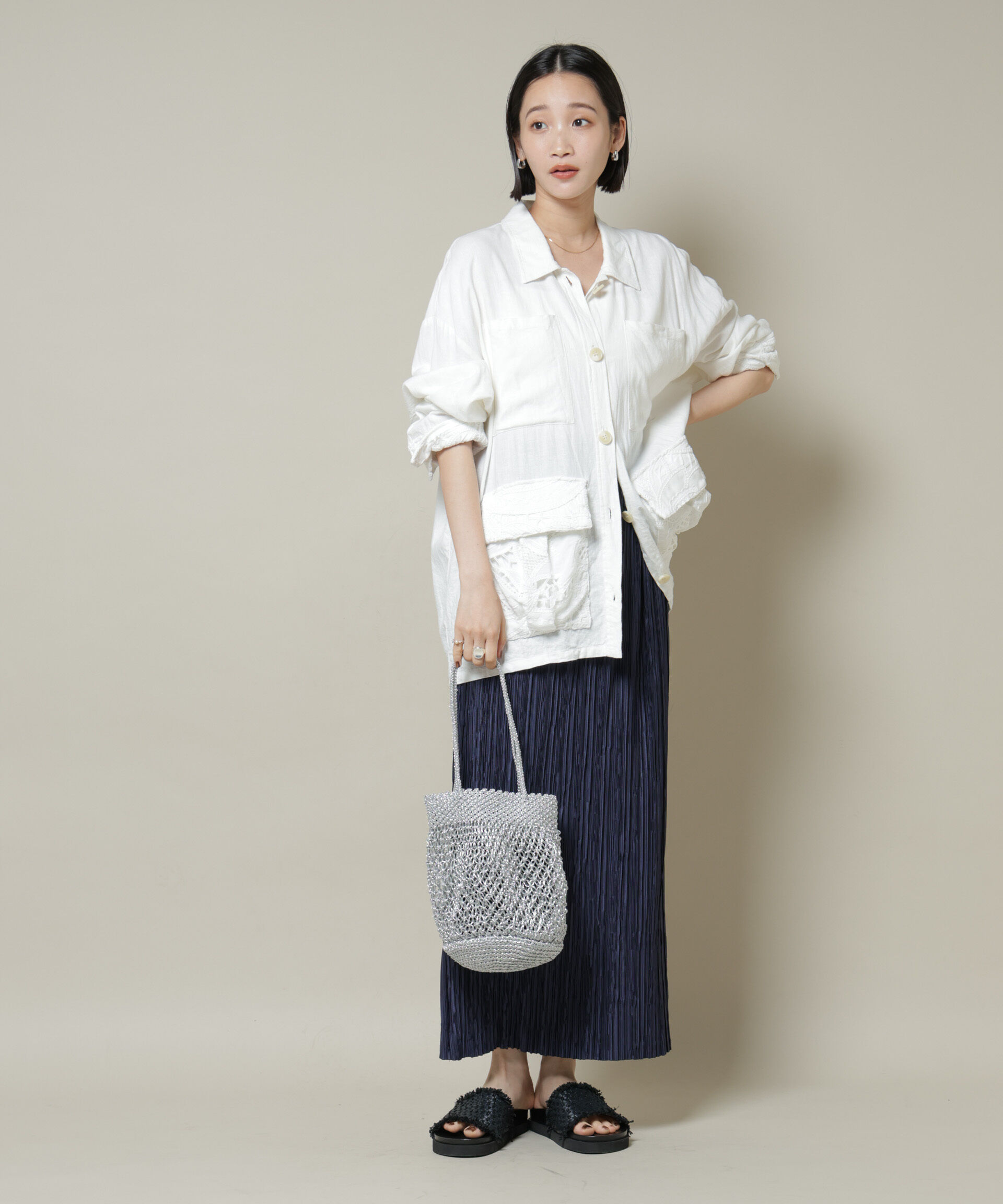 nano･universe「ランダムプリーツカットナロースカート(セットアップ可)」|スカート|