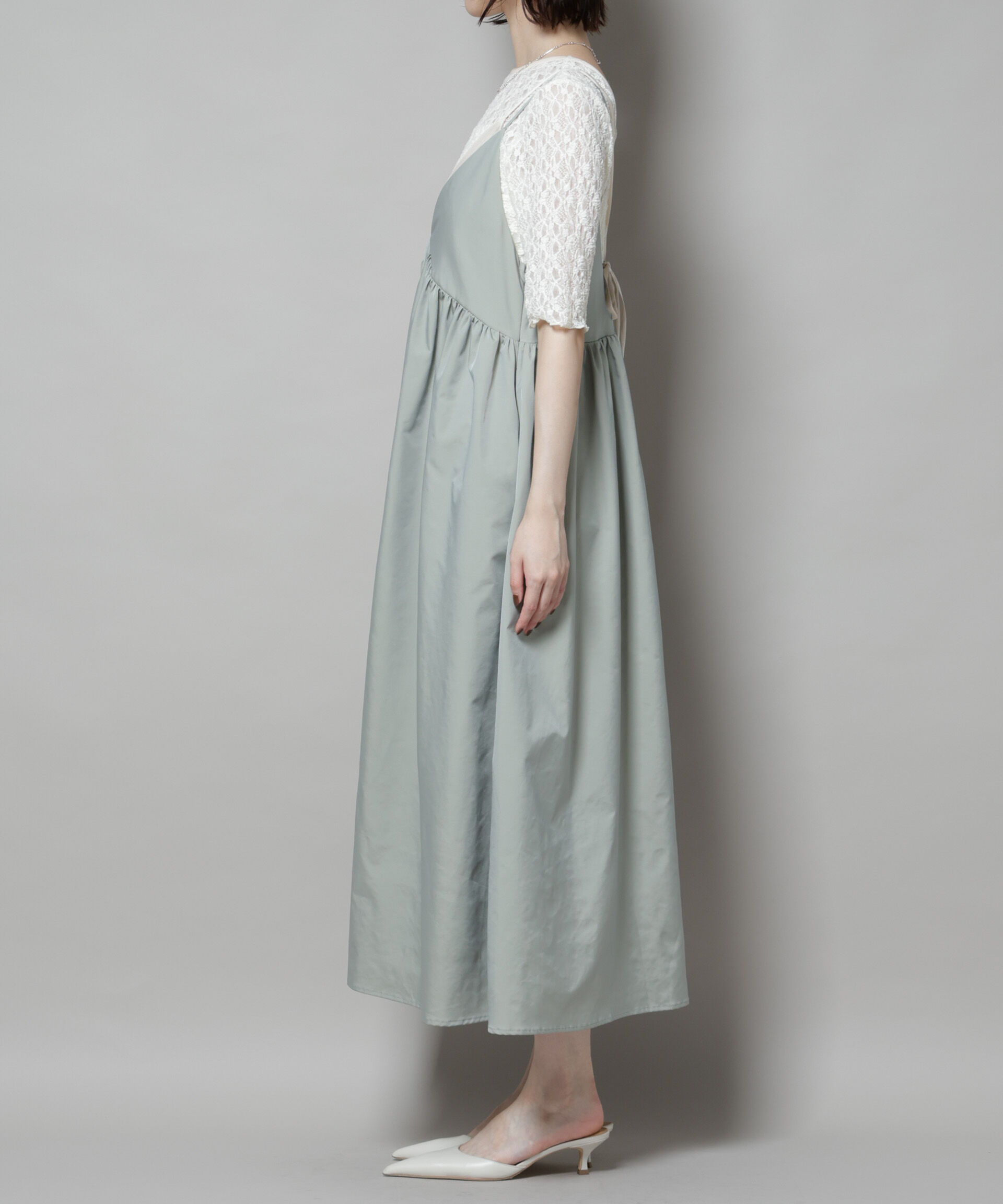 nano･universe「シャンブレータフタキャミレイヤードワンピース」|ワンピース|