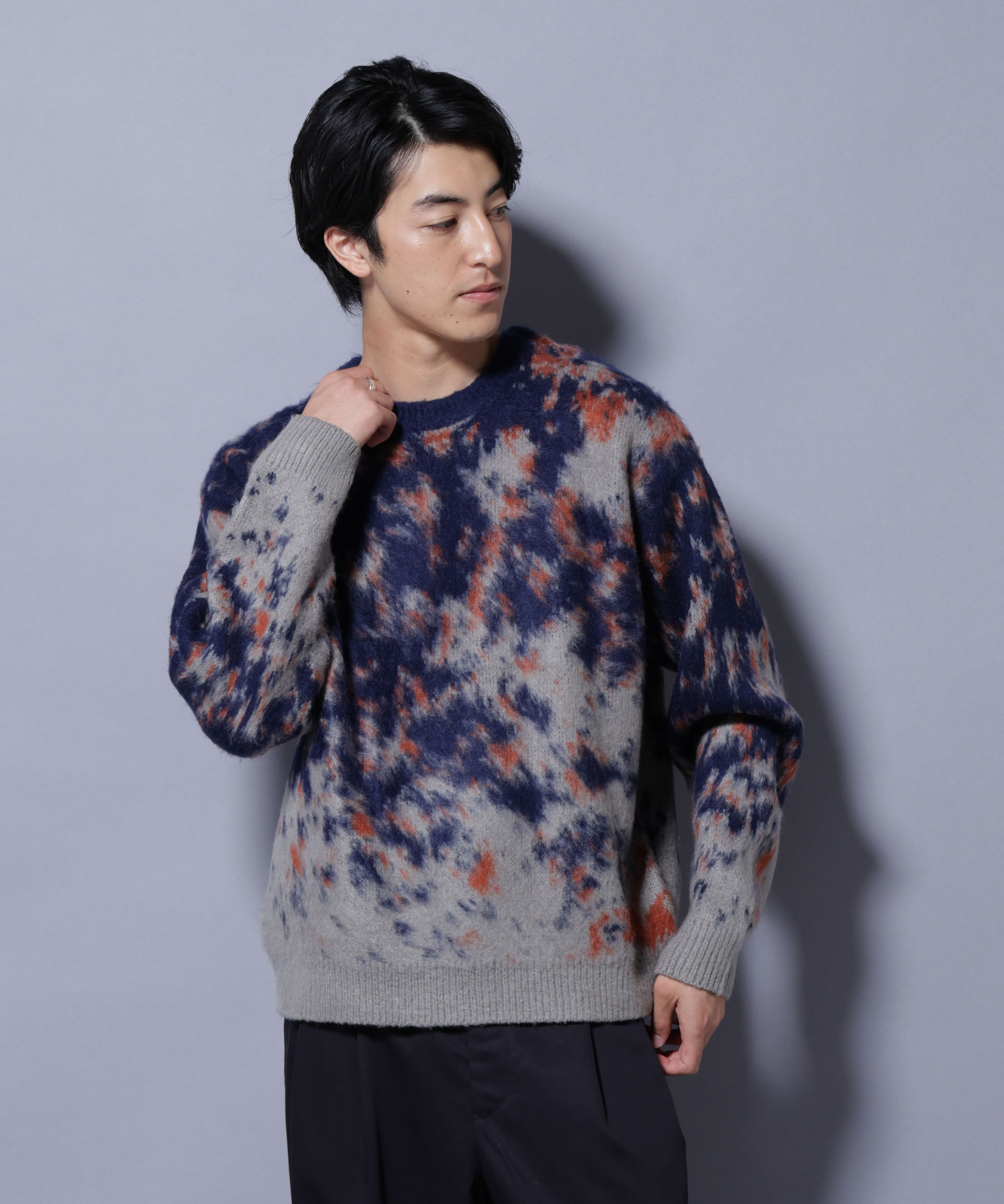 nano･universe「アート柄クルーネックニット2 ブライトカラー」|ニット・セーター|