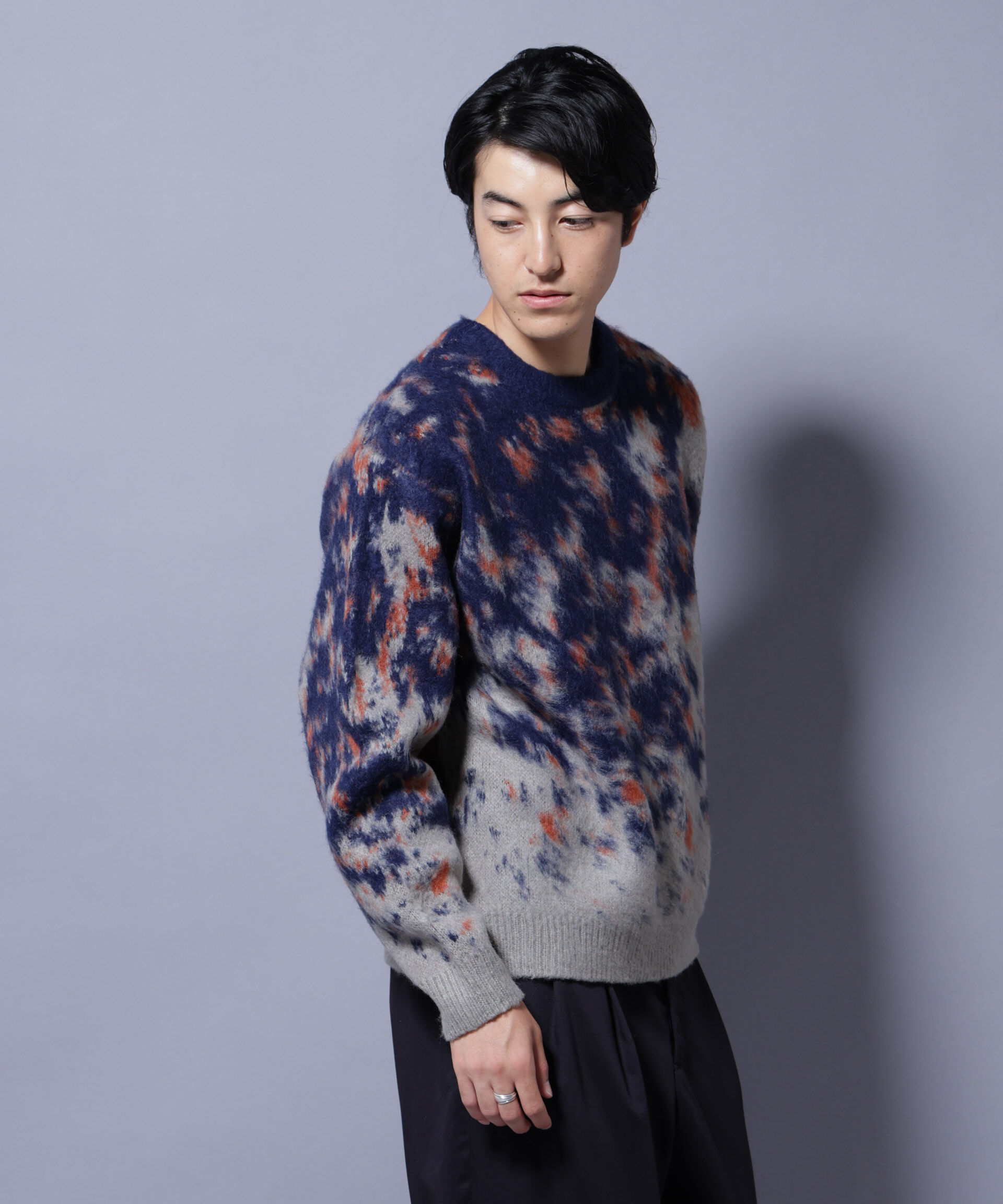 nano･universe「アート柄クルーネックニット2 ブライトカラー」|ニット・セーター|