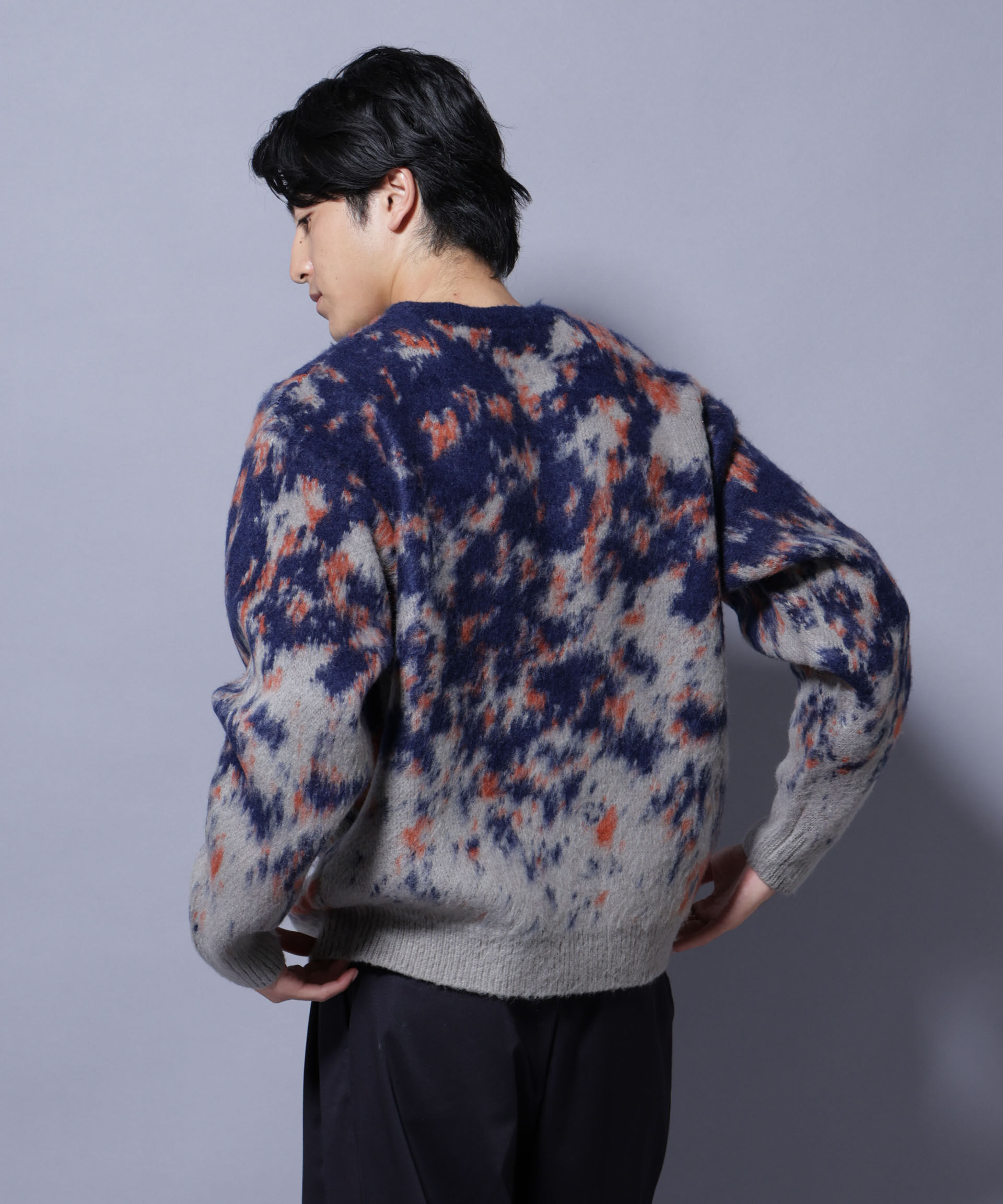 nano･universe「アート柄クルーネックニット2 ブライトカラー」|ニット・セーター|