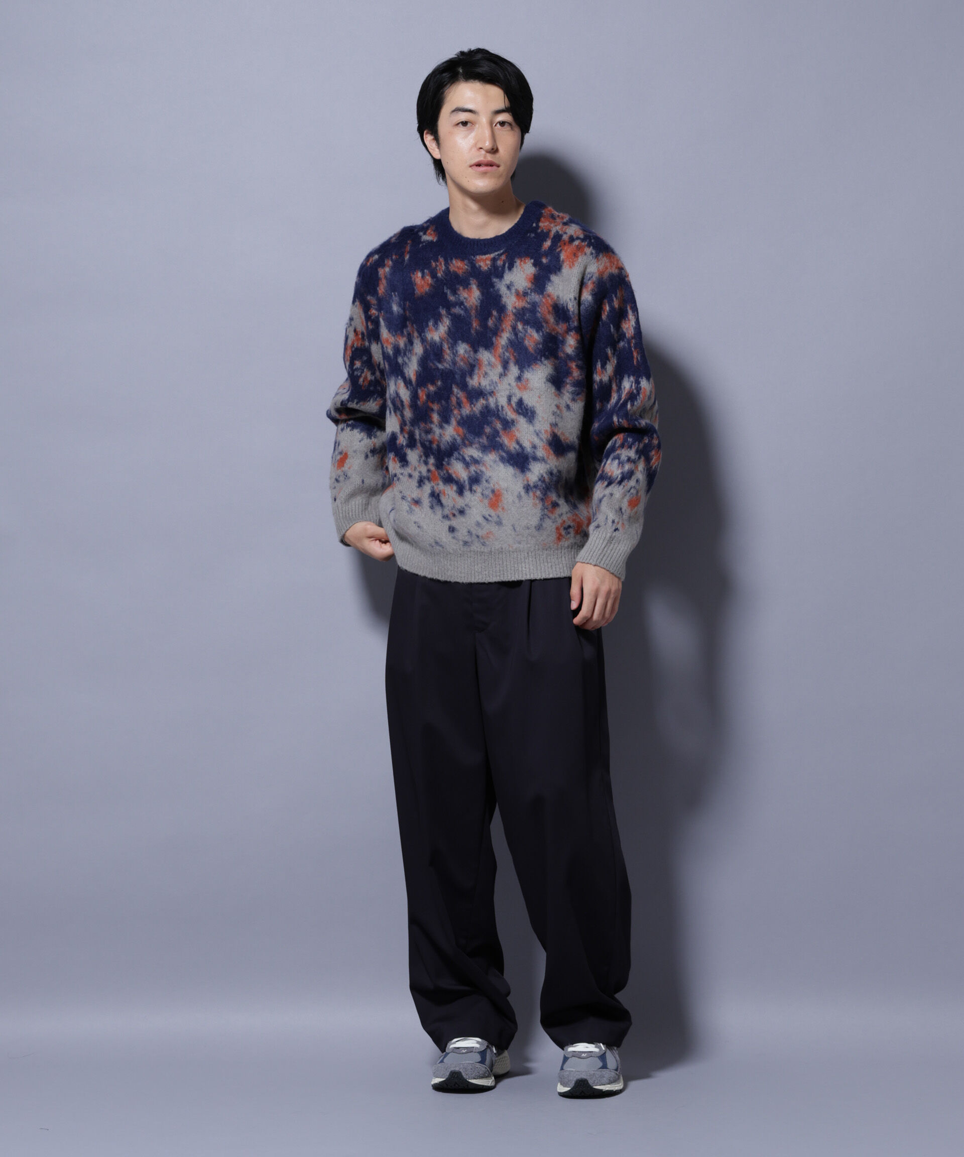 nano･universe「アート柄クルーネックニット2 ブライトカラー」|ニット・セーター|