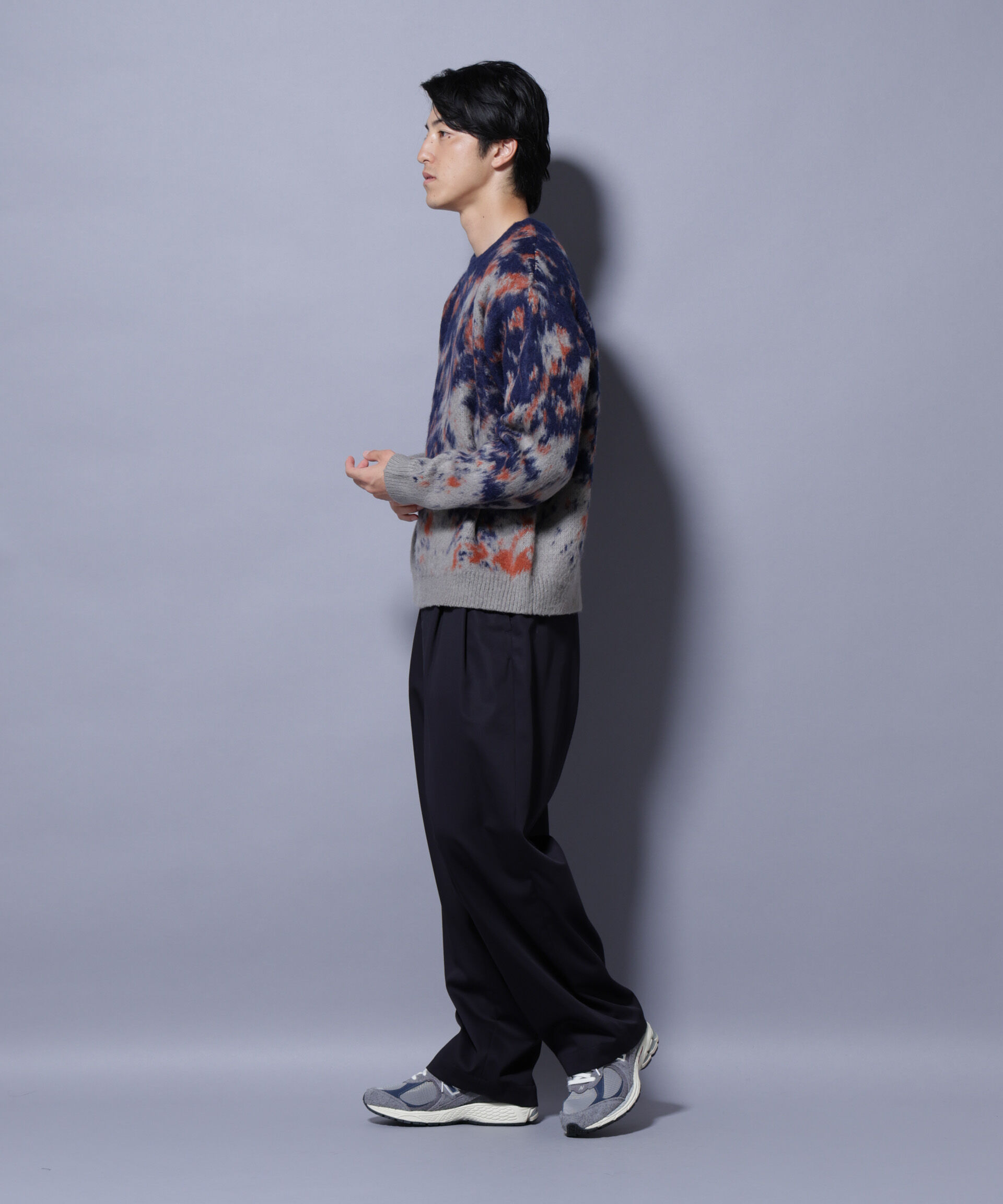 nano･universe「アート柄クルーネックニット2 ブライトカラー」|ニット・セーター|