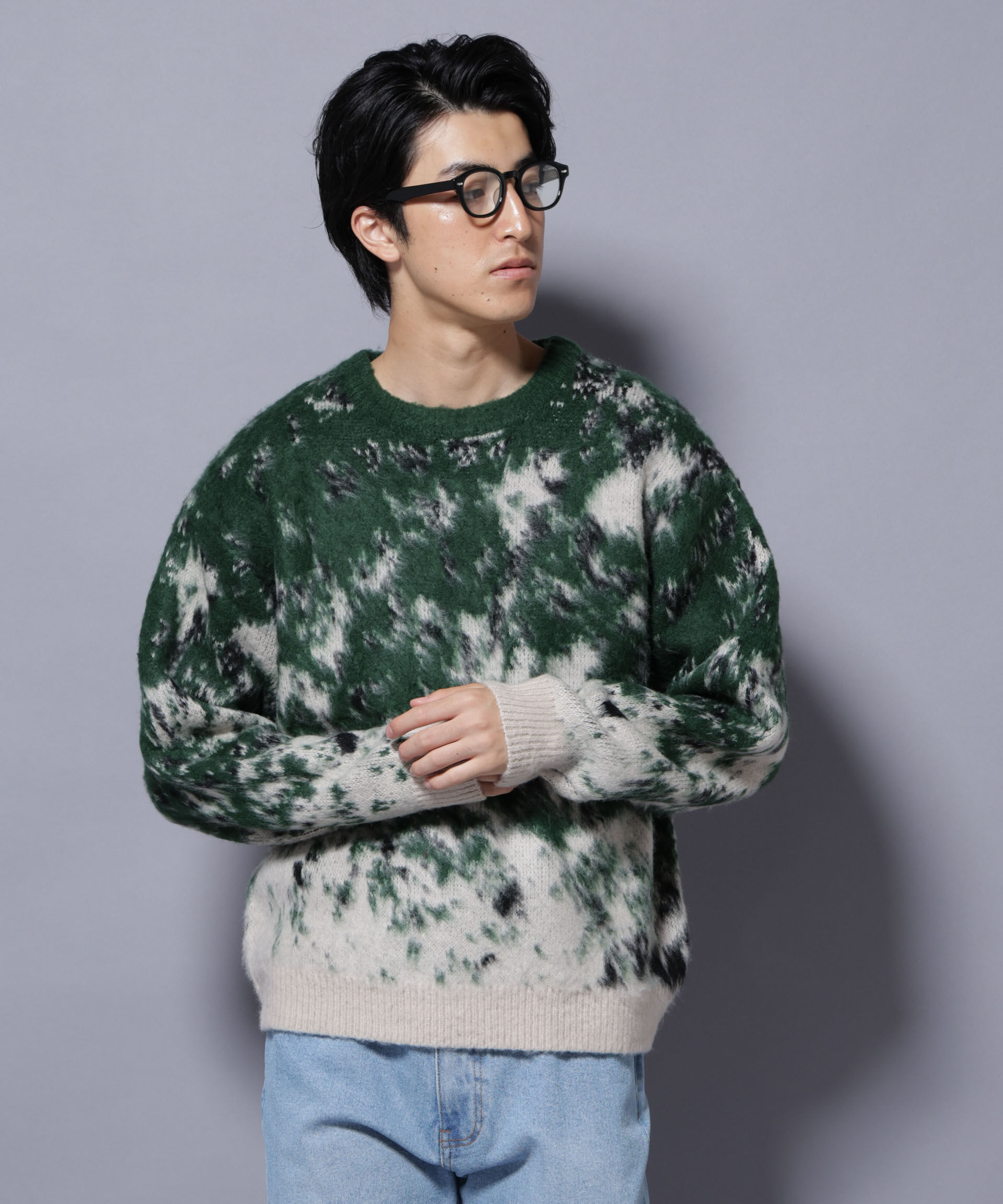 nano･universe「アート柄クルーネックニット2 ブライトカラー」|ニット・セーター|パターン21