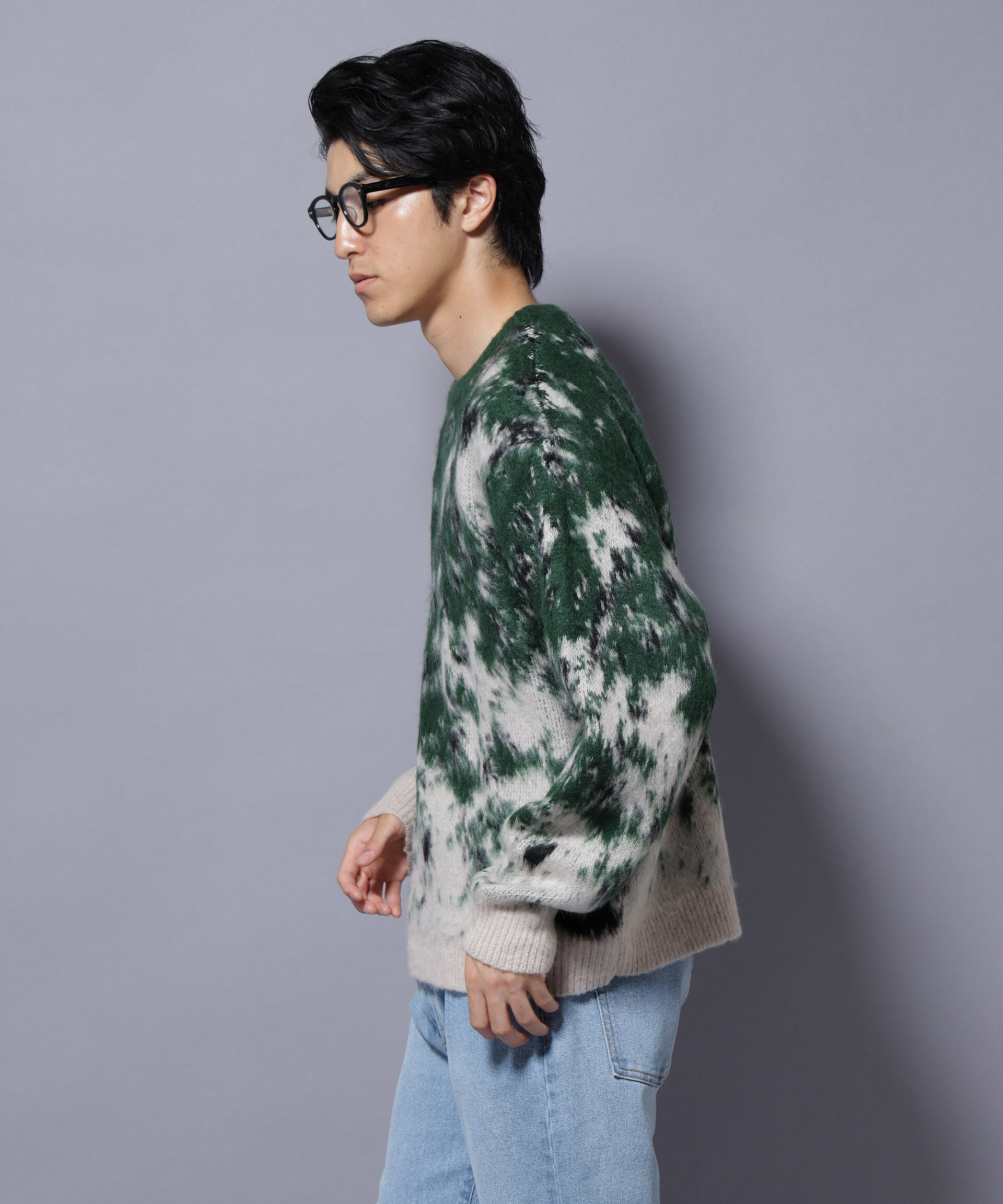 nano･universe「アート柄クルーネックニット2 ブライトカラー」|ニット・セーター|